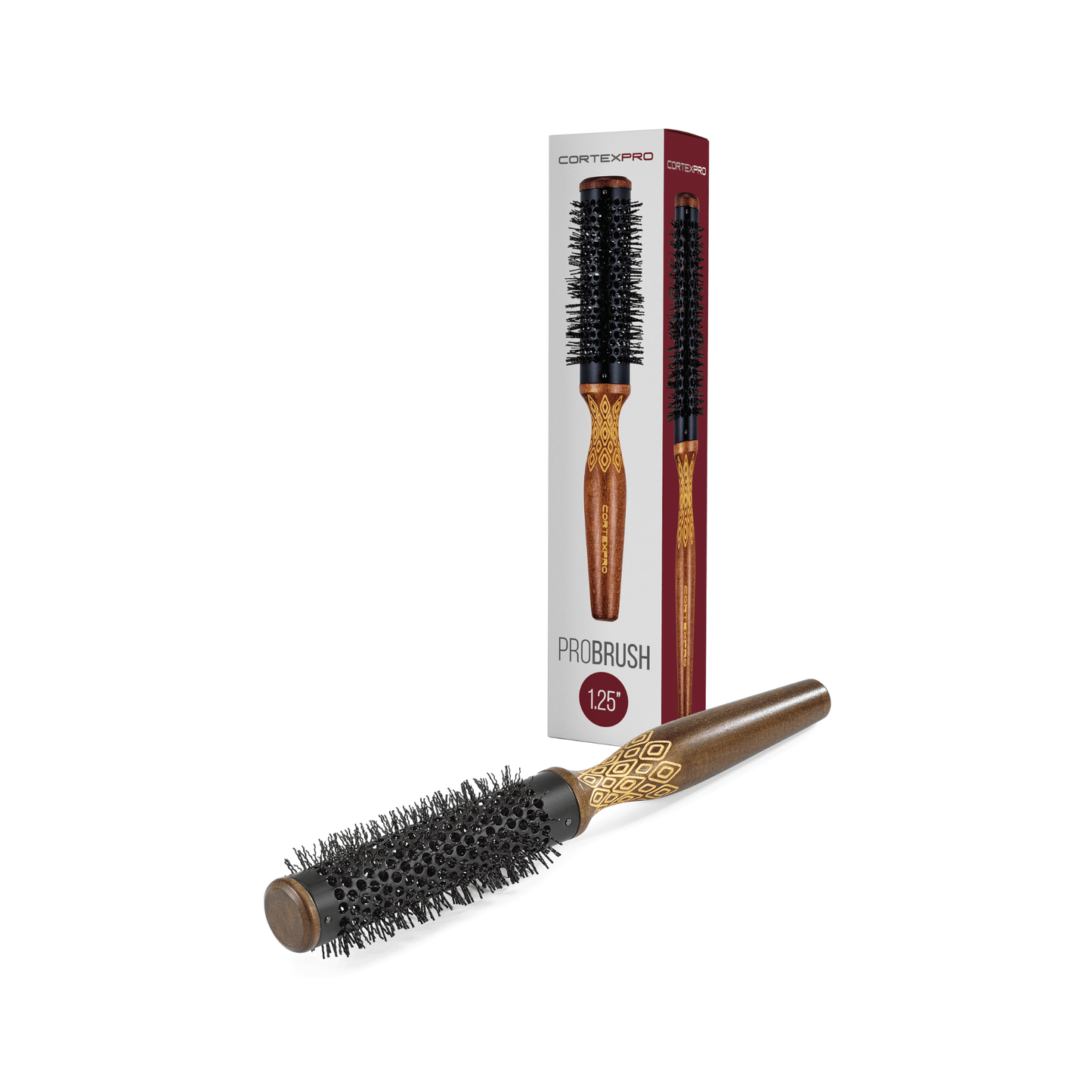 ProBrush | Cepillo Redondo Térmico con Cambio de Color por Calor Activo | Madera Marrón