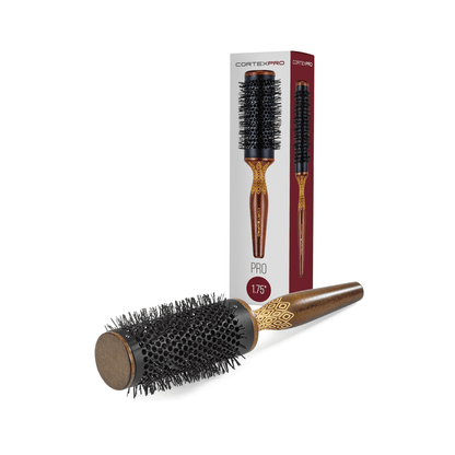 ProBrush | Cepillo Redondo Térmico con Cambio de Color por Calor Activo | Madera Marrón
